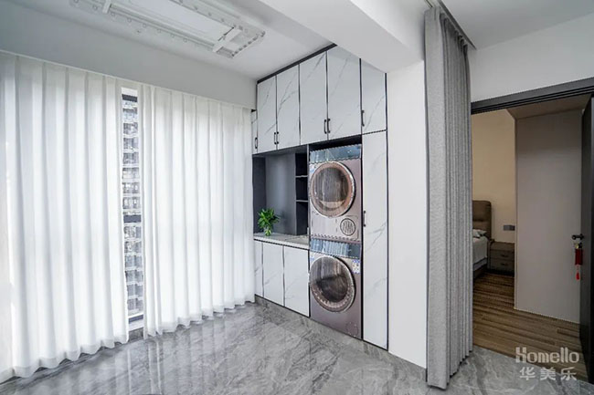 打造室內(nèi)陽臺(tái)形成大橫廳，讓80㎡三居室擁有寬敞舒適的生活空間